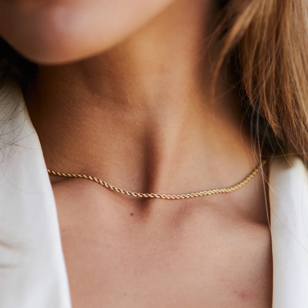 Atolea “Calvi” Rope Chain Necklace - Gold - New With Dust Bag